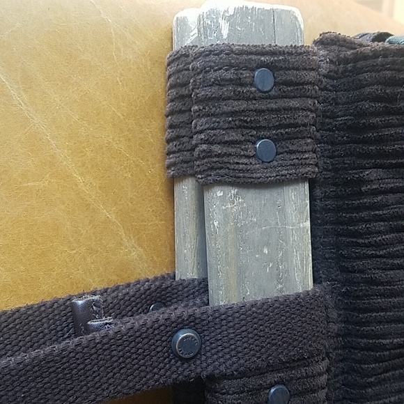 Diesel Vintage RARE Brown Corduroy Cargo Boho Shoulder Tote Bag - Picture 12 of 16